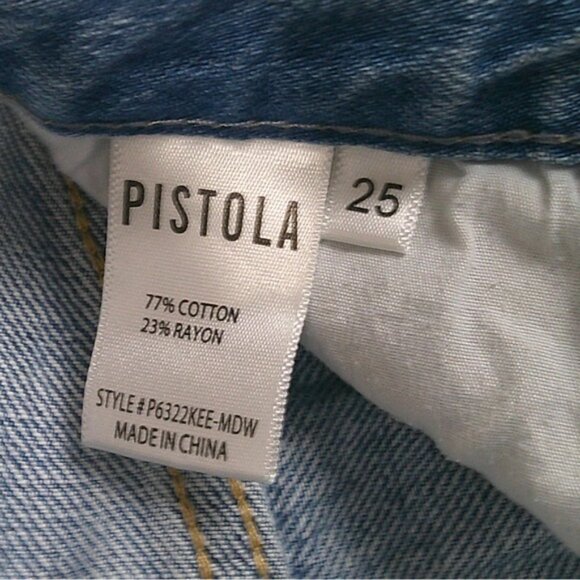 Pistola Jeans Womens 26 Charlie High Rise Distressed Light Wash Button Fly - Picture 11 of 11